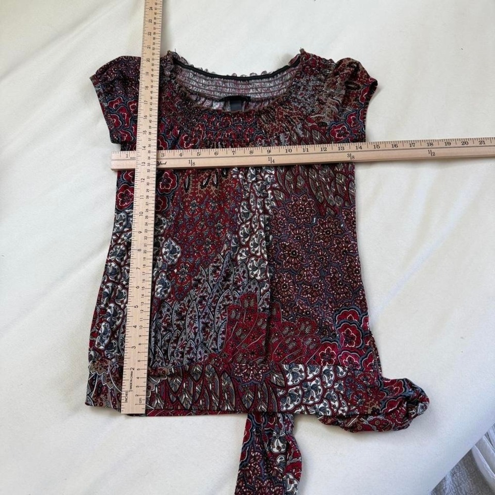 paisley boho top Y2K IZ Byer California paisley print top size small - Picture 3 of 6